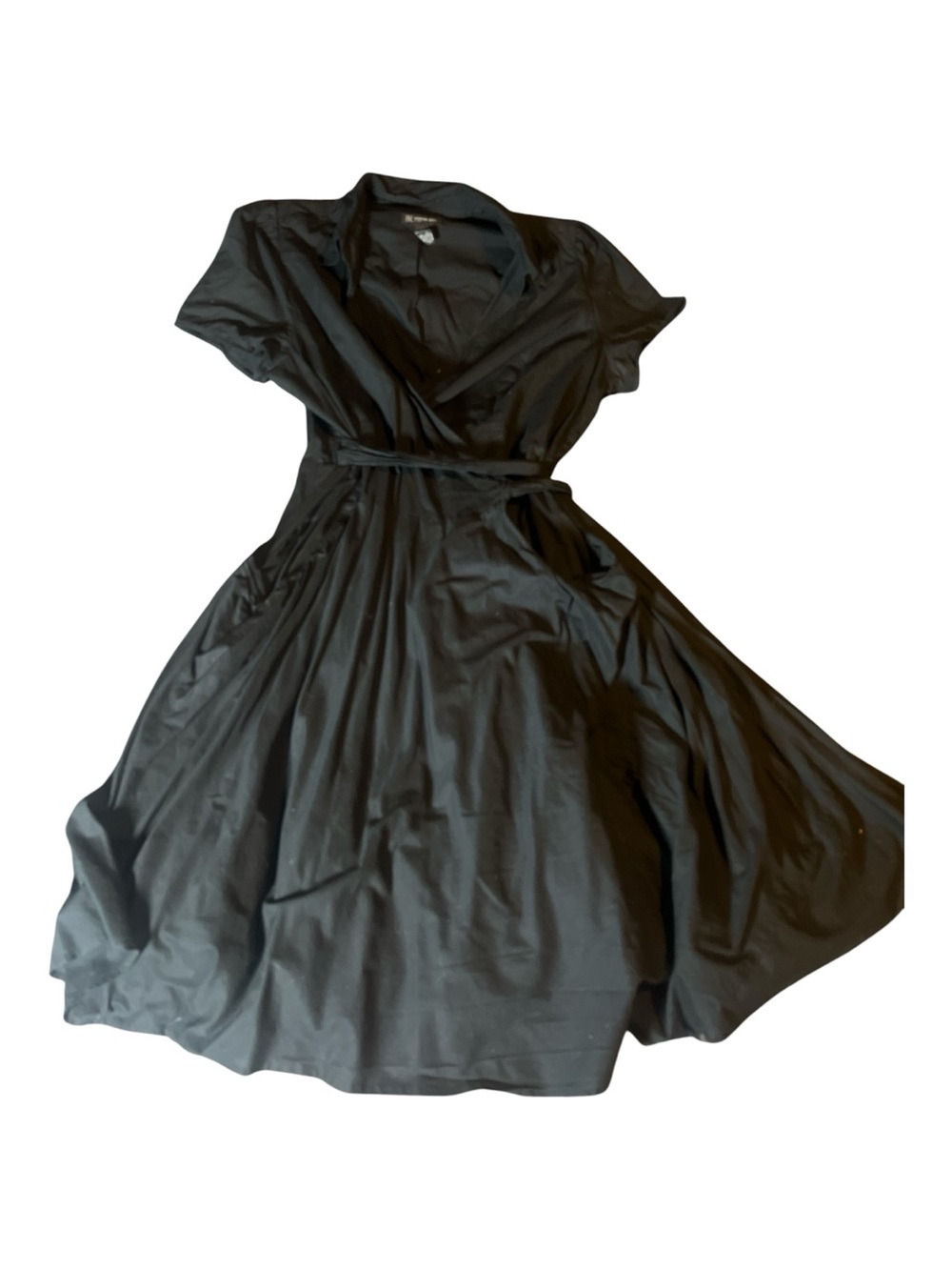 INC International Concepts Black Wrap-Style Midi Dress- with POCKETS!!!